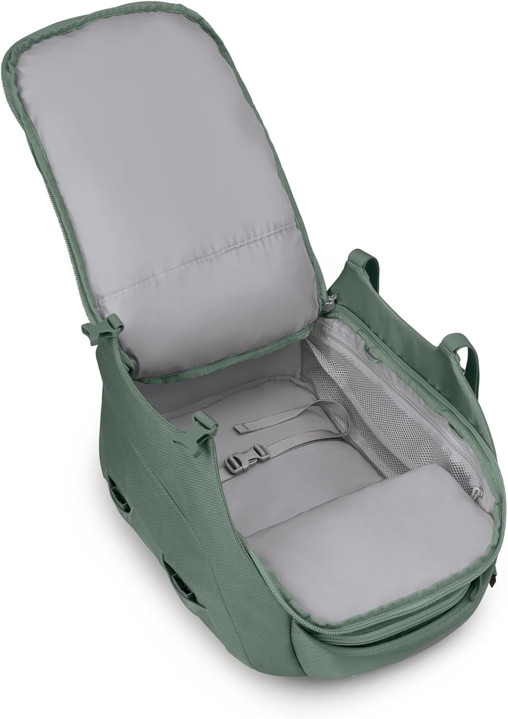Osprey Sojourn Porter 30L Travel Backpack - Carry-On Compliant Luggage with StraightJacket Compression and Padded Laptop Sleeve - Durable Pack for International or Urban Travel, Koseret Green
