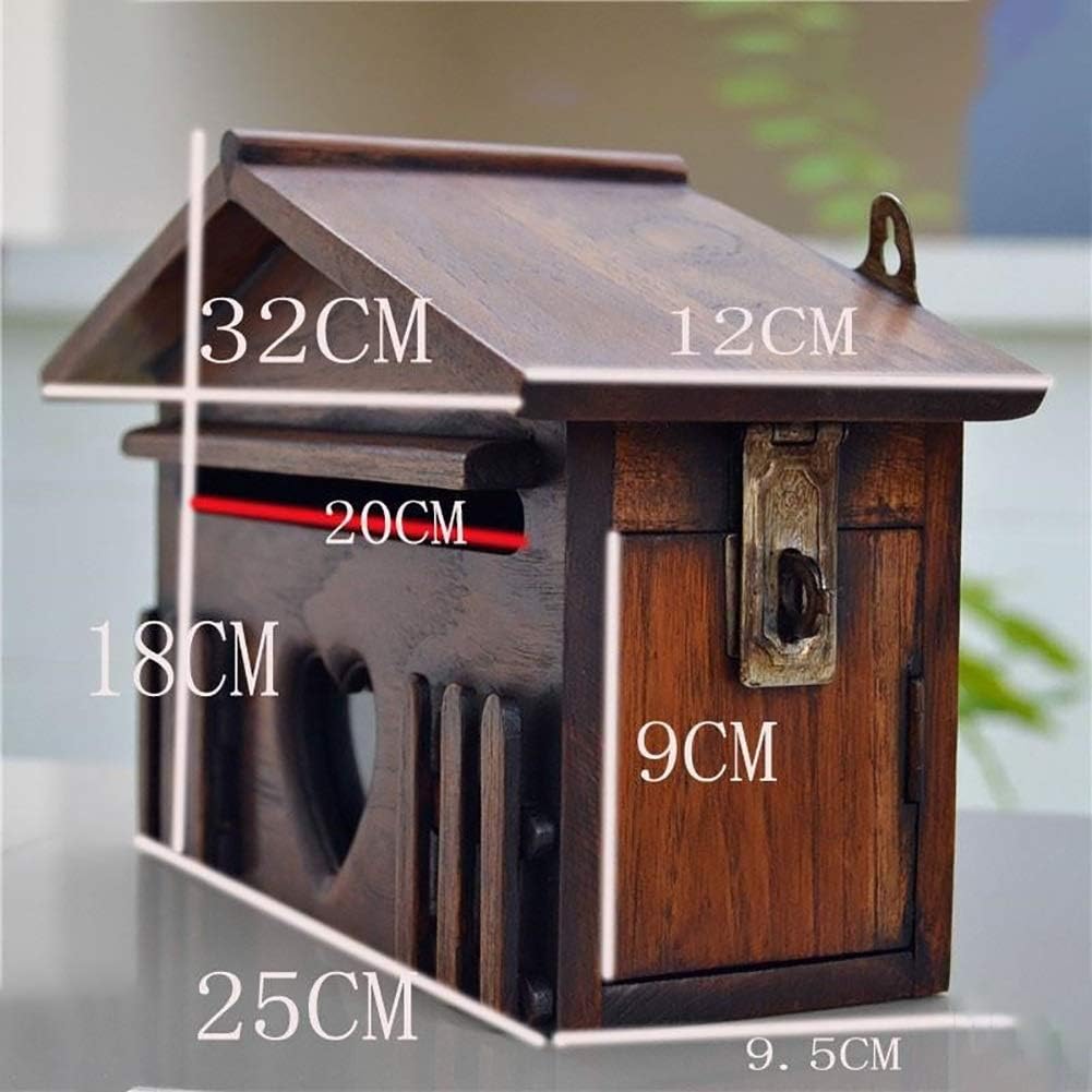Letterboxes Mailbox Post Box Solid Wood Creative Outdoor Rainproof Mailbox Home Wall Mounted Outdoor Letter Box