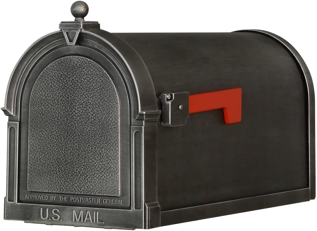 Special Lite Berkshire Curbside Mailbox - Swedish Silver Aluminum Mailbox for Post Mount - SCB-1015-SW