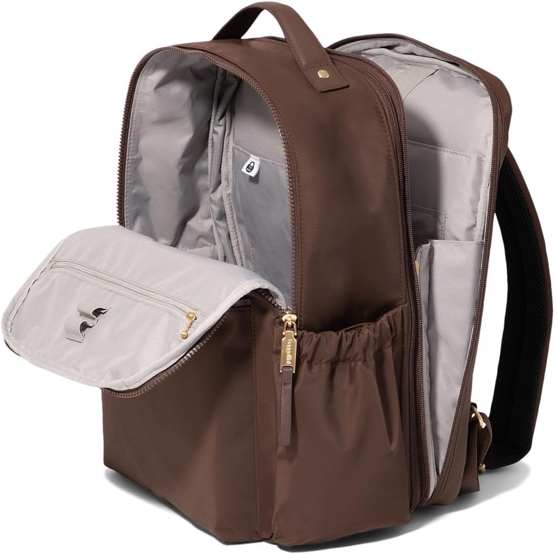 Baggallini Tribeca Expandable Laptop Backpack - 15'x11' Lightweight RFID Computer Bag for Work & Travel with Luggage Sleeve