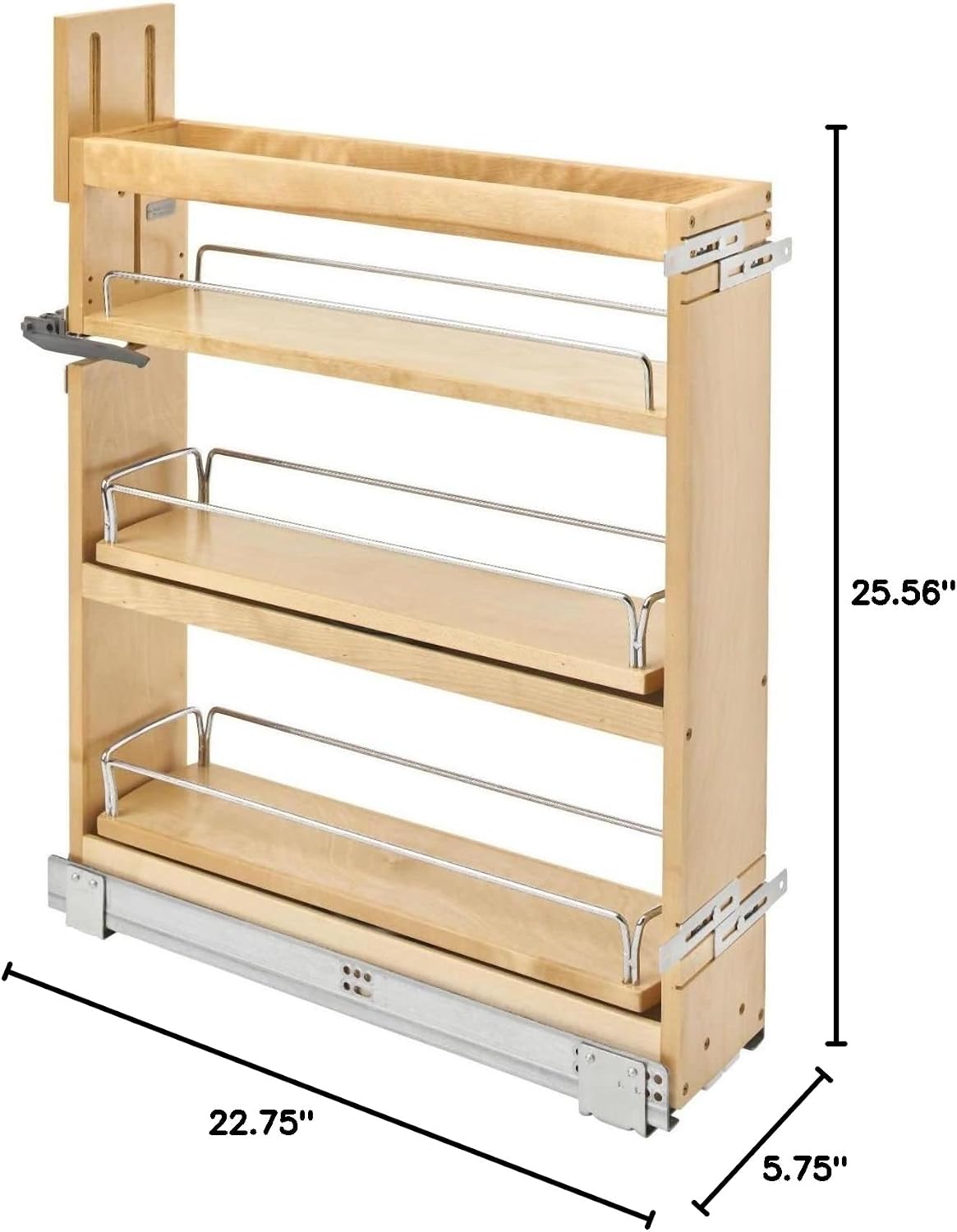 Rev-A-Shelf Wood Base Cabinet Swivel Pullout Organizer w/Soft-Close