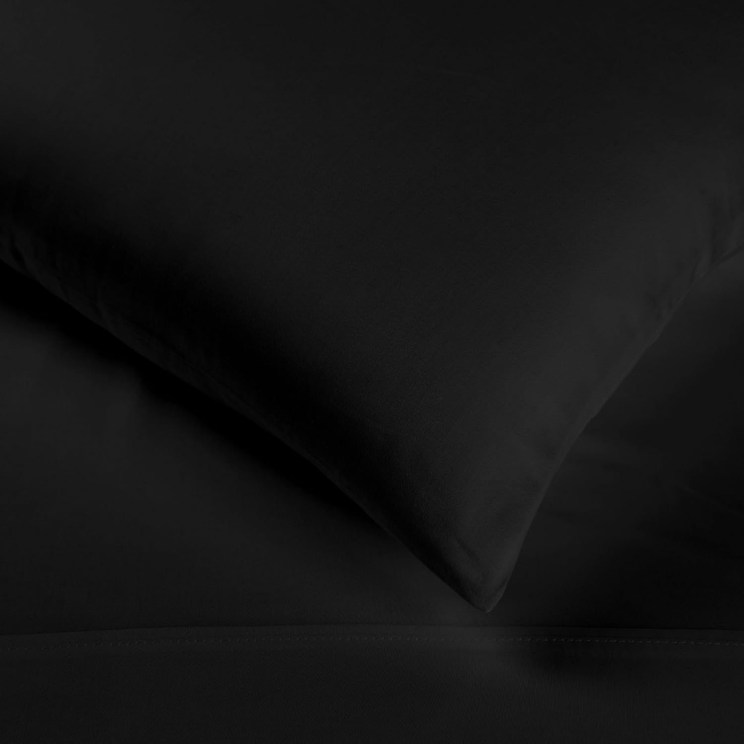 Superior Egyptian Cotton 300 Thread Count Bed Sheet Set, 2 Elastic Deep Pocket Fitted Sheets, 1 Flat Sheet, 2 Pillowcases, Daily Soft Sheets, Luxury, Plush, Home Essentials, Split King, Black