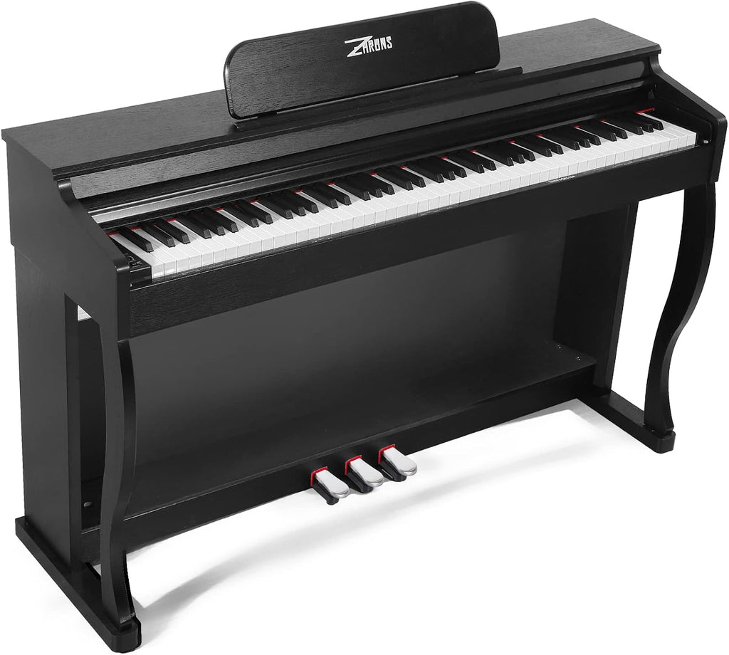 Digital Piano, 88 Key Weighted Keyboard Piano,Full-size Electric Piano Keyboard with Sheet Music Stand, Triple Pedal, Power Adapter, Supports USB-MIDI Connecting (Black)