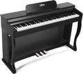 Digital Piano, 88 Key Weighted Keyboard Piano,Full-size Electric Piano Keyboard with Sheet Music Stand, Triple Pedal, Power Adapter, Supports USB-MIDI Connecting (Black)