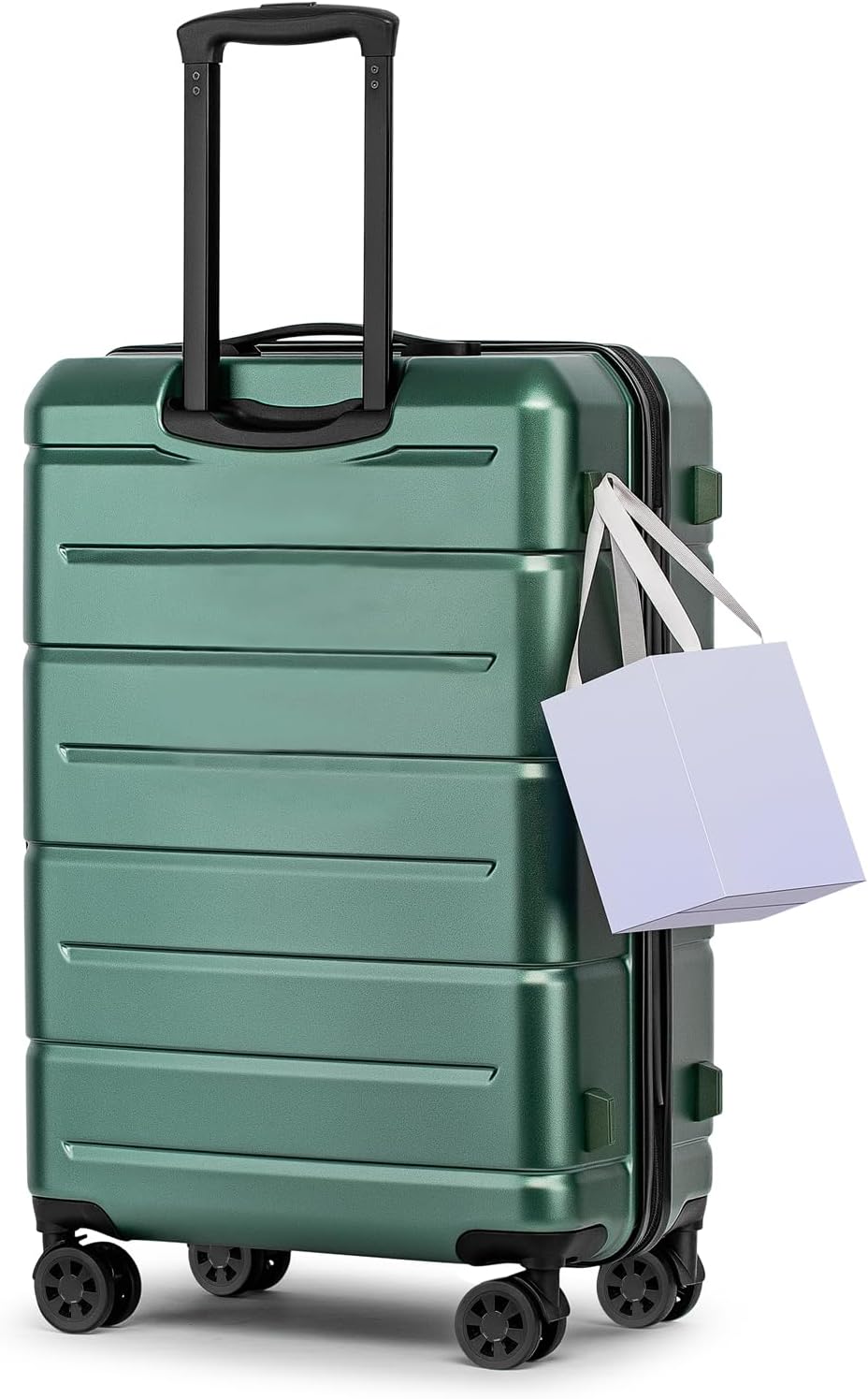 KYME Luggage Sets 2 Piece Suitcase Set Hardshell 20 inch/24 inch Luggage with Spinner Wheels Hardside PC+ABS Checked Large Suitcase with TSA Lock for Women Men Green