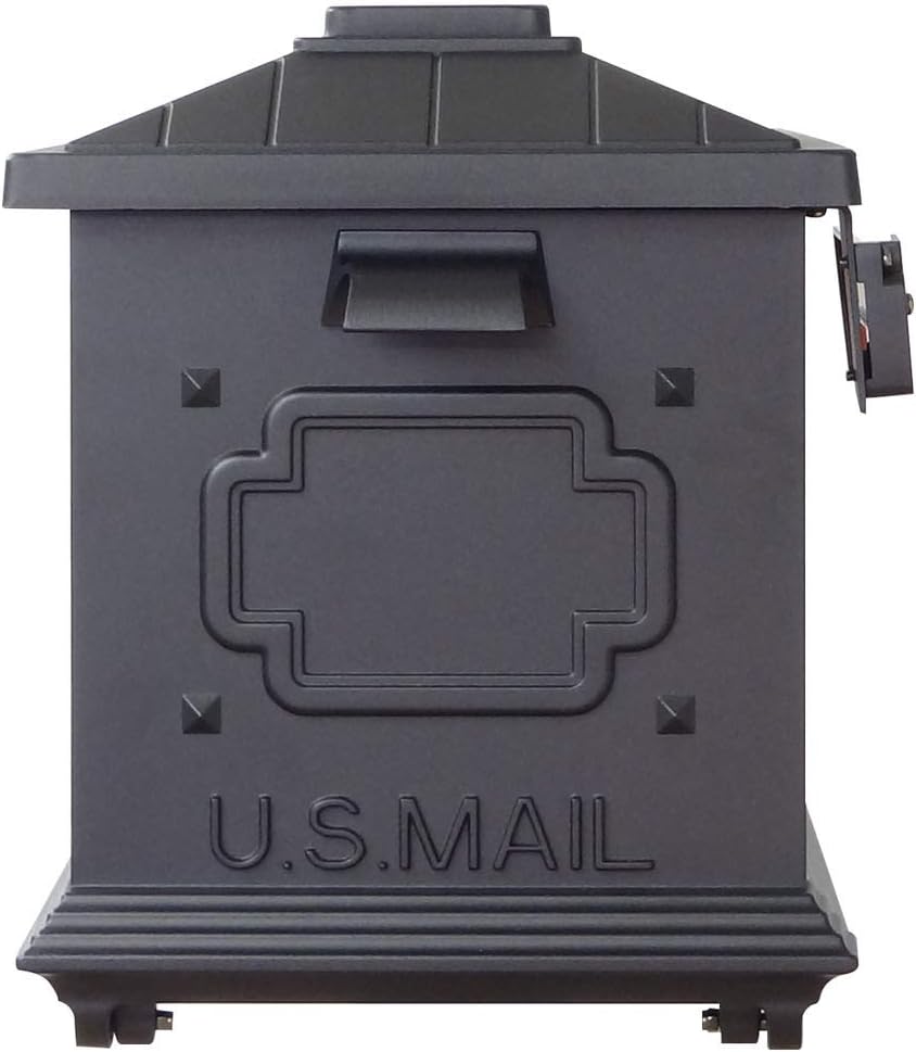 Special Lite Kingston Curbside Mailbox with Ashley Front Single Mailbox Mounting Bracket - TC-ASH-FS-1017-BLK