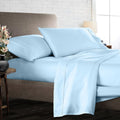 Olympic Queen Size Sheet Set, 1000 Thread Count Egyptian Cotton Sheets, Luxury Fits 6-9' Deep Pocket, Sateen, Hotel-Quality Sheet Set (Solid, Light Blue)