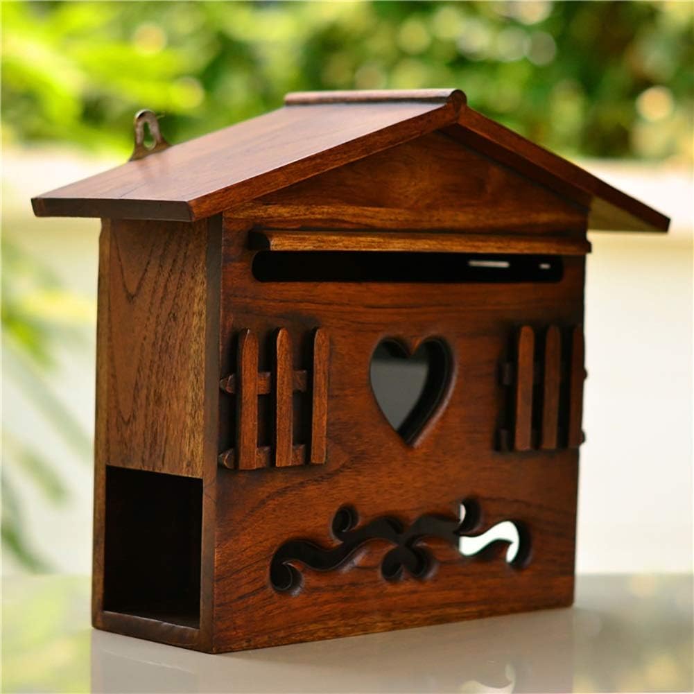 Letterboxes Mailbox Post Box Solid Wood Creative Outdoor Rainproof Mailbox Home Wall Mounted Outdoor
