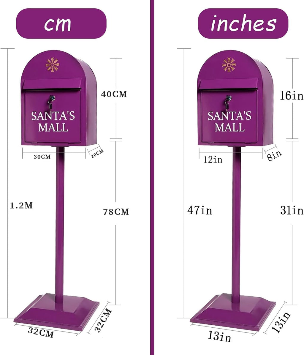 Key Drop Box Wall Mount Mailbox Mailboxes for Outside Wall Mount, Metal Mailbox, Mount Mailbox and in Ground Post kit, Mailbox Post System(White)