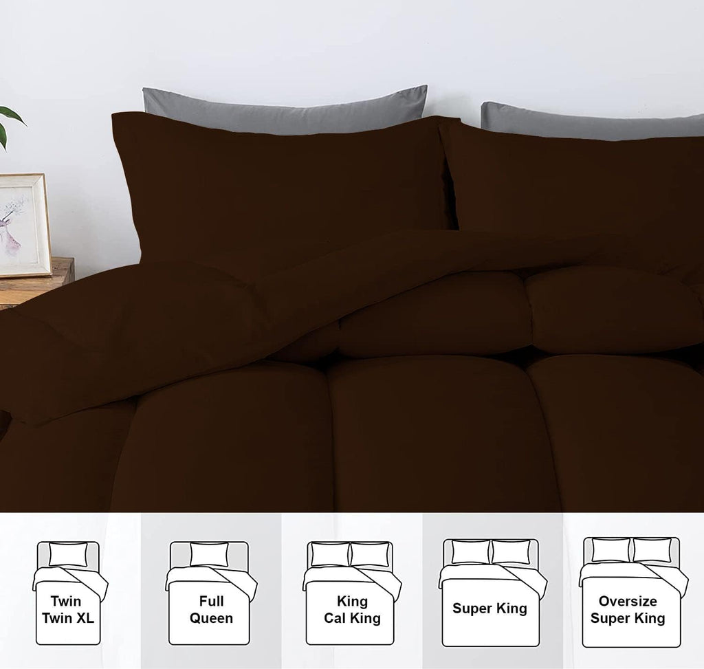 5 PC Straight Line Pattern Comforter Set Premium Super Soft 600 GSM All Season | 1000 Thread Count | 100% Egyptian Cotton ( Full/Queen Size, Chocolate Color)