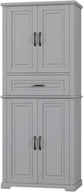 Tall Storage Cabinet with Adjustable Shelves, Large Drawer, and Door Storage Racks, 72' Kitchen Pantry Organizer with Magnetic Door Stopper and Metal Handles, Waterproof Finish for Home Use
