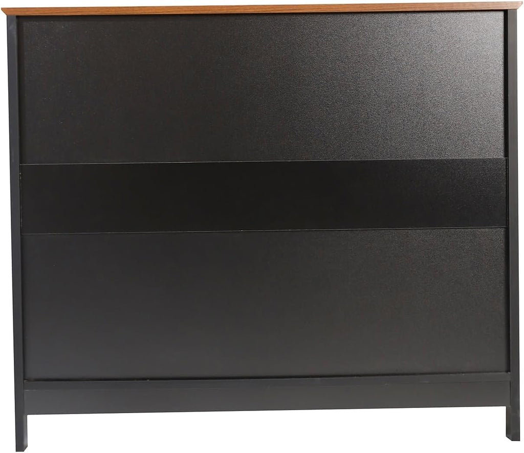 Flash Furniture Mayfield Buffet and Sideboard Cabinet, Double Door Storage Cabinet, Open Upper Storage Shelf, Waterproof Surface, 40' Wide, Black/Walnut
