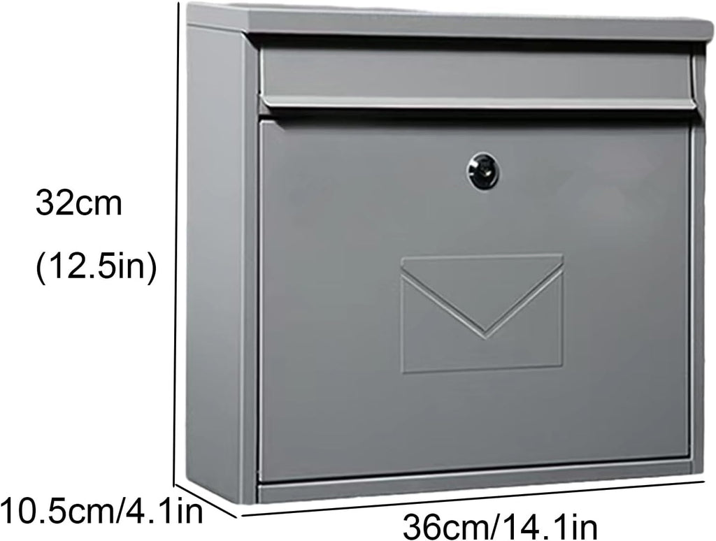 MELPHI Hanging Secure Post Box, Security Lock Drop Box, Collection Boxes, Metal Mailbox, Modern Post Box, Package Drop Box for House Home (Color : Dark Gray)