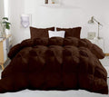 Pinch Pleated Soft 400 GSM All Season Chocolate 5 Piece Queen Size Comforter Set (Comforter + 4 Pillowcases) 600 Series Egyptian Cotton Comforter Bedding Set