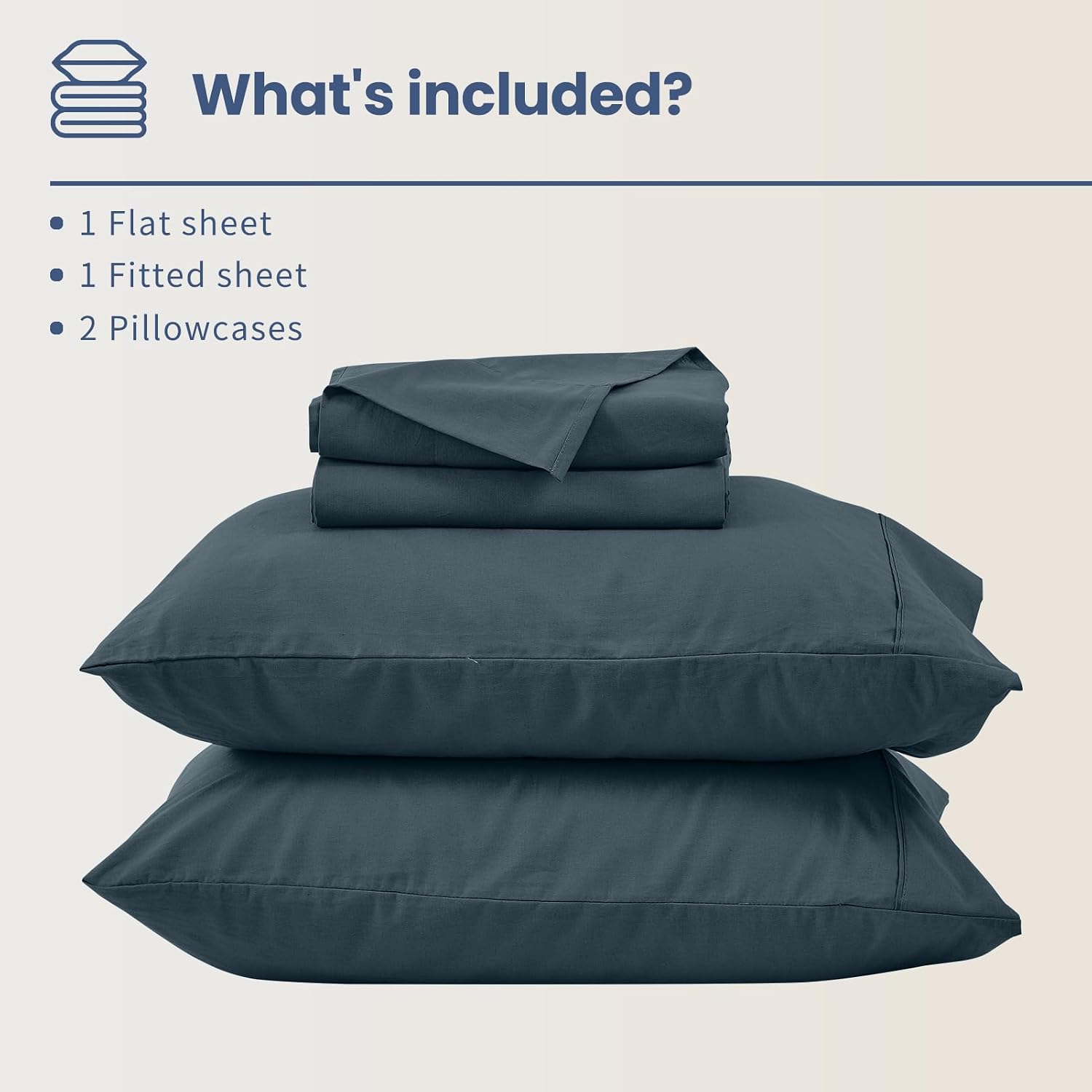 Bedlifes 100% French Linen Sheets Queen Size 18-24'Extra Deep Pocket 4-Piece Set Breathable & Moisture-Wicking,Soft & Durable Sheets for Thick Mattresses(Cool Gray)