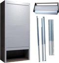 Metal Tambour Door Wall Cabinet with Roll Shaft, Custom Size Straight Sliding Roll Up Gate Kit for RV/Motorhome/Office/Hotel/, Closet Appliance Storage Bins Decor Doors(W 16 x H 24 inch)