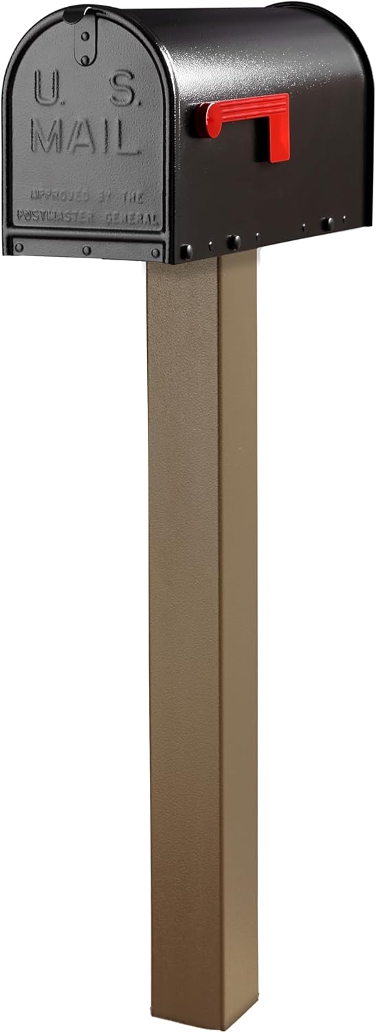 Janzer Post with Mailbox (Bronze Post with Black Mailbox)