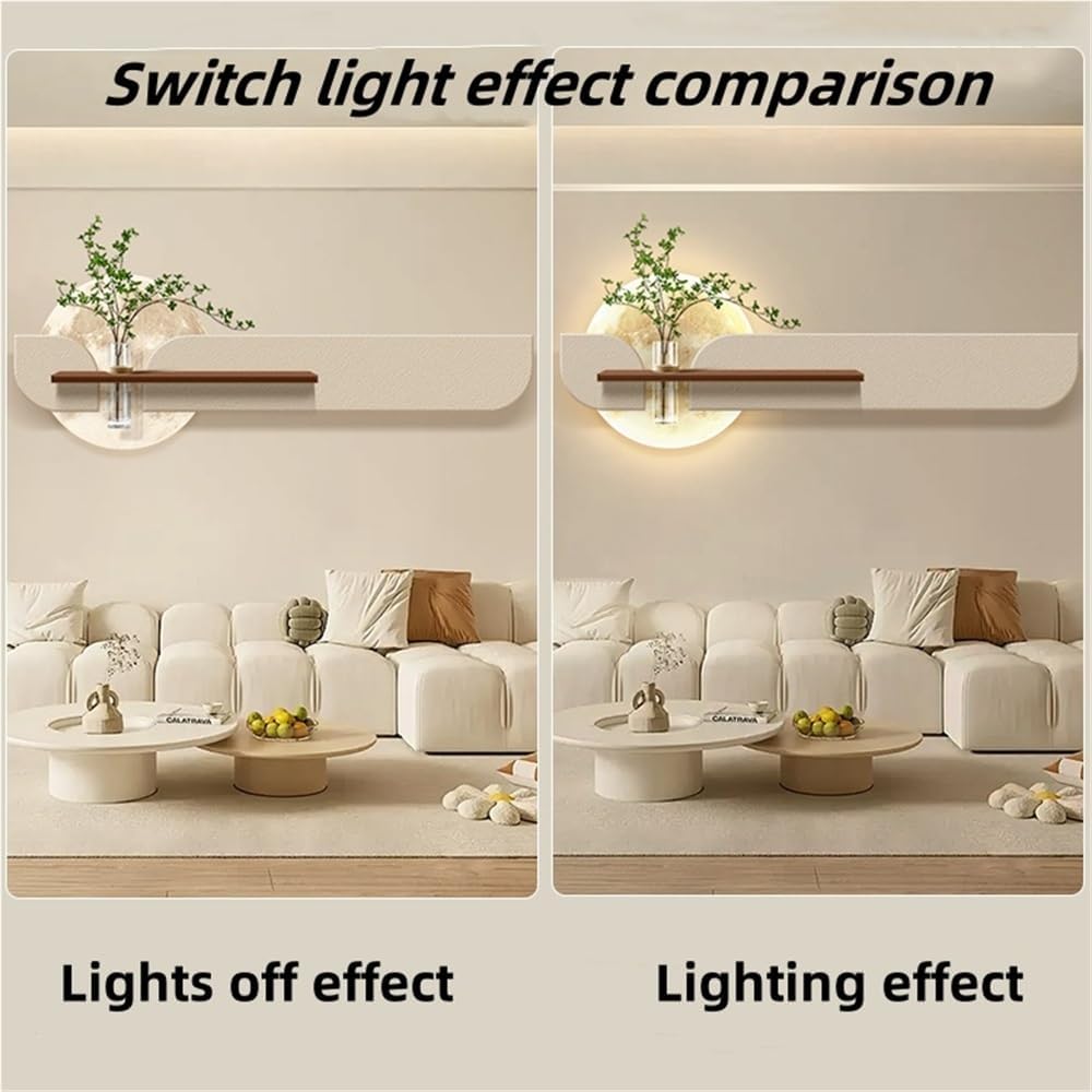 Sandstone Wall Decoration with LED Lights, Plug-in Power Supply Wall Decor, Modern Decorative Paintings for for Living Room, Bedroom, Entrance(Beige,59 * 19.7in)