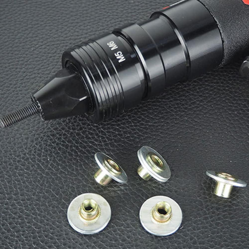 Industrial Grade Adjustable Speed Pneumatic Rivet Nut Gun, Insert Thread Pull Setter Riveting Nuts Tool with Self-Locking Head Gun,M5M6 (M3M4)