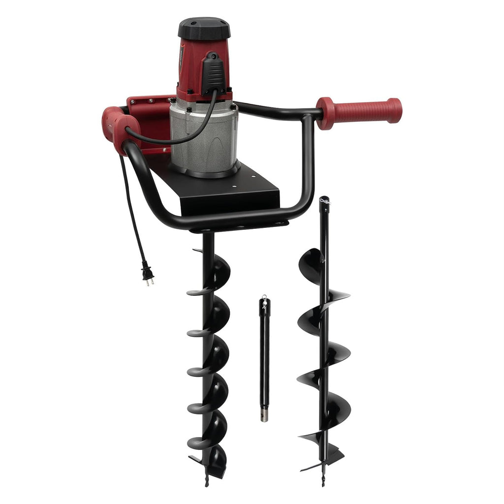 Electric Auger Digging Drill, Electric Post Hole Digger Handles with Adjustable Speed, Two Different Sizes Drilling Machine for Mailbox Post Digging, Fence and Deck Installation, Tree