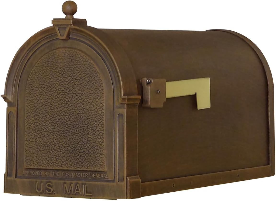 Products Heavy Duty Rust Proof Berkshire Curbside Mailbox with Locking Insert and Ashland Mailbox Post, Copper