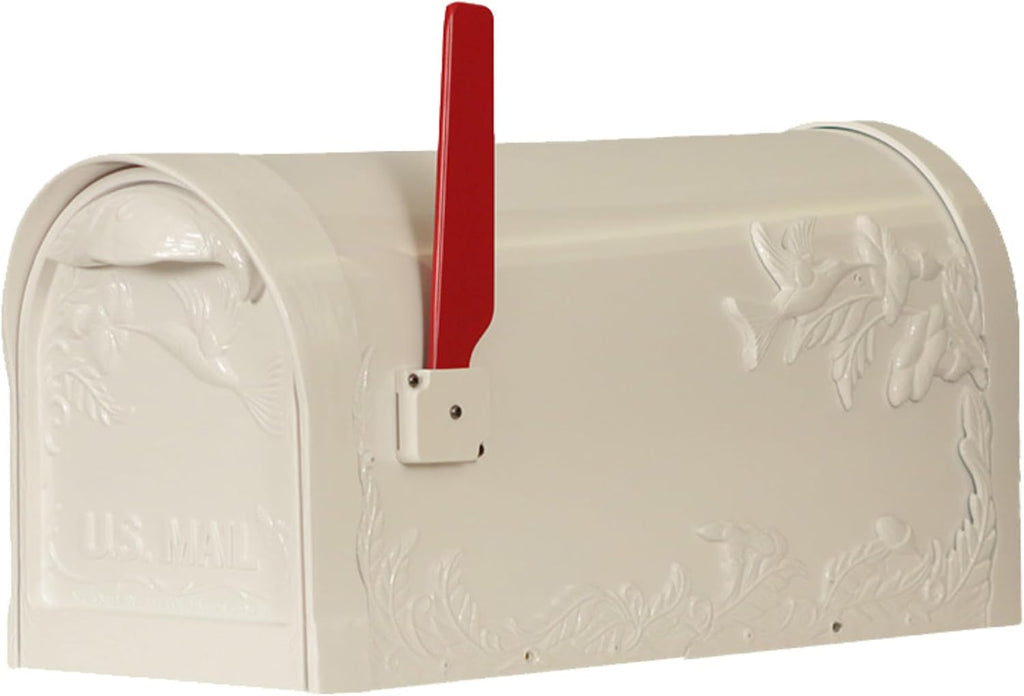 Special Lite Hummingbird Curbside Mailbox - White Aluminum Mailbox for Post Mount - SCB-1005-WH