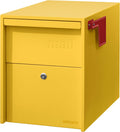 Adoorn Lockable Post Mount Mailboxes for Outside - Large Anti-Theft Locking Mailbox for Packages and Letters - Weatherproof Construction - Durable Steel - 15.5' H x 12' W x 18.5' D - Yellow