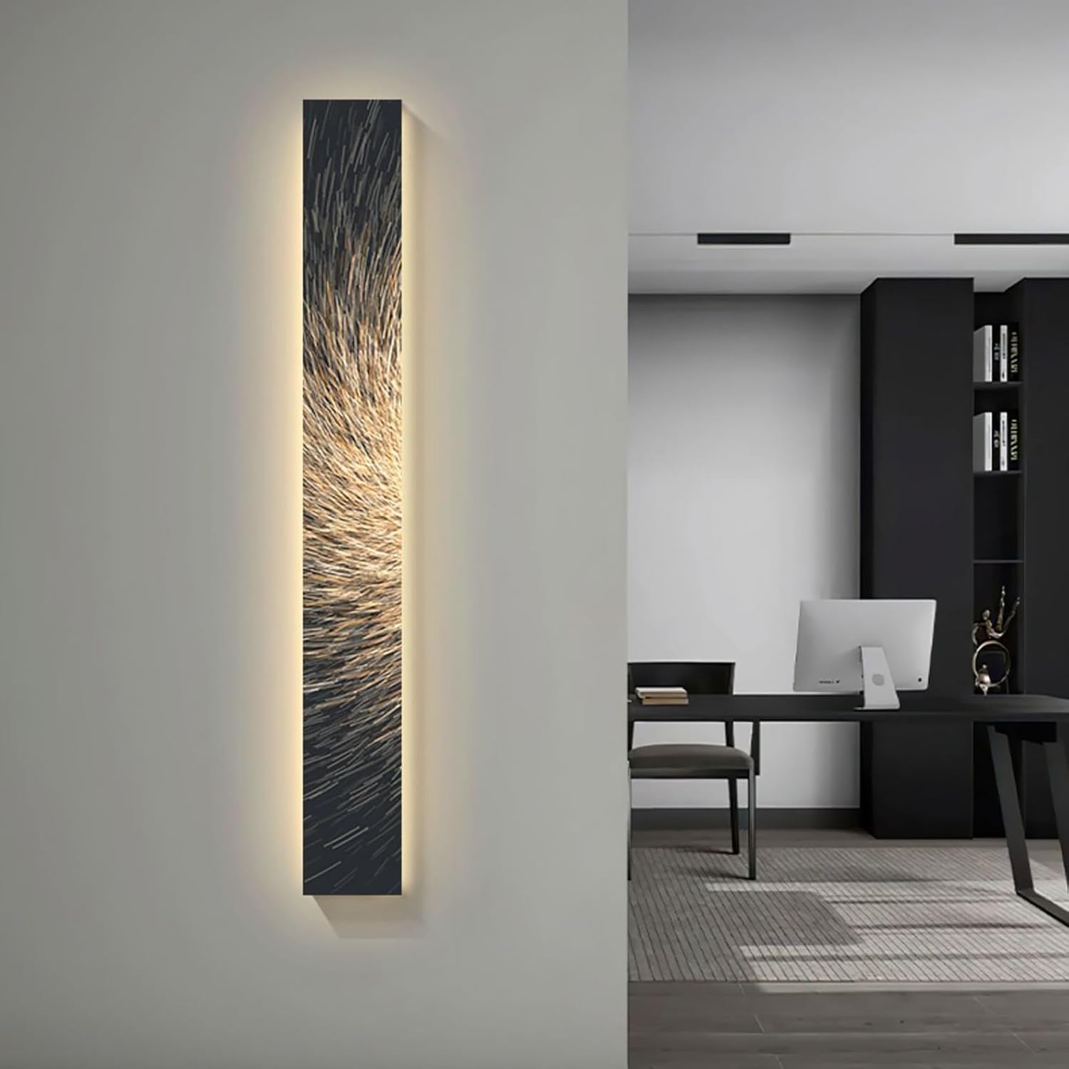 Wall Hanging Mural,Plug-in Power Supply Led Wall Art,Wall Lamp Interior Painting Decorative Strip Hanging Lamp,Living Room Lighting,for Home,Bedroom Decor(E)