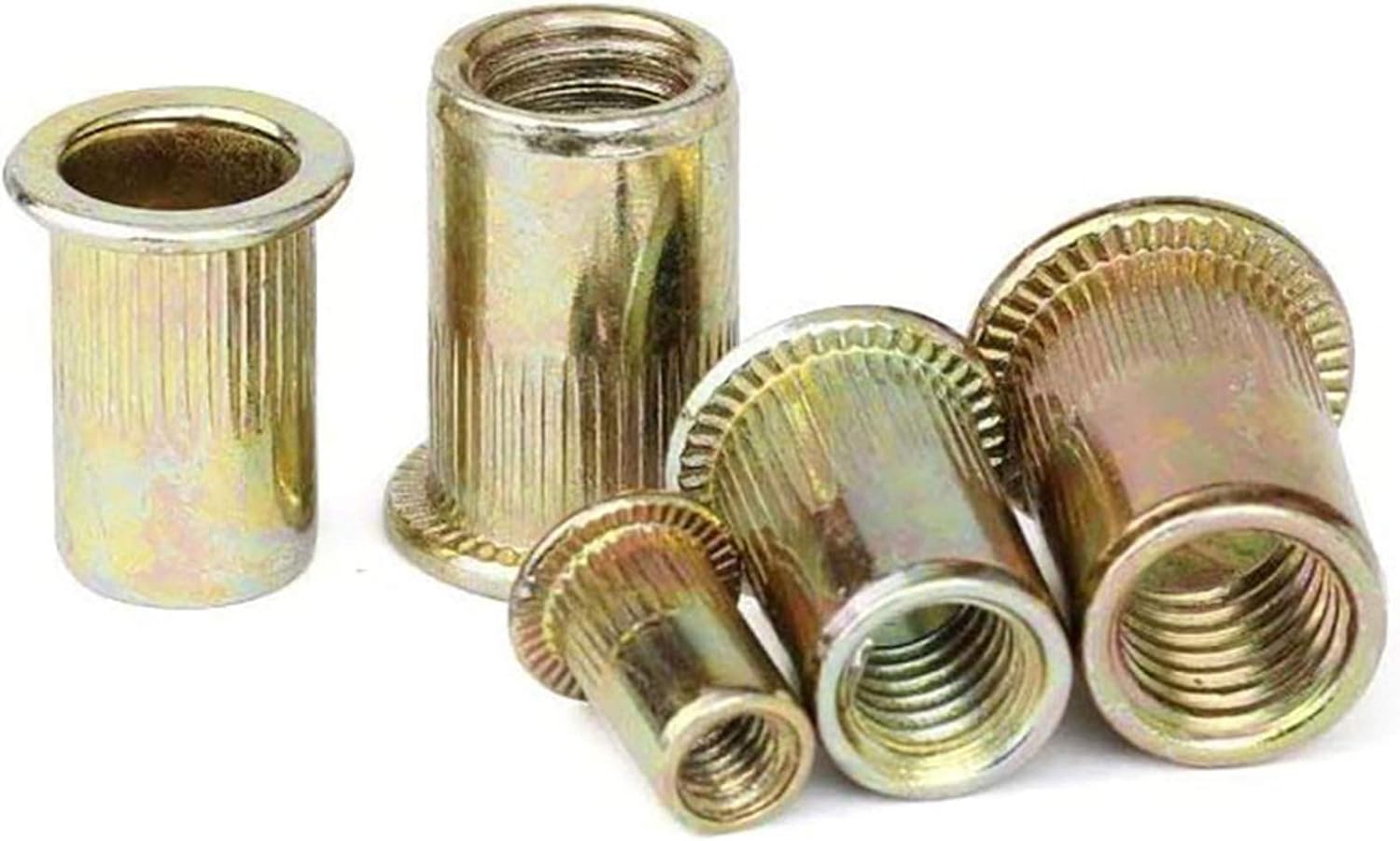 Manual Rivet Gun, Manual Hand Riveter, Rivet Nut Manual Pull Gun Rivet Tool Set with 100 PCS Rivet Nut 4 Mandrels M3/M4/M5/M6 for Metal, Wood And Plastic