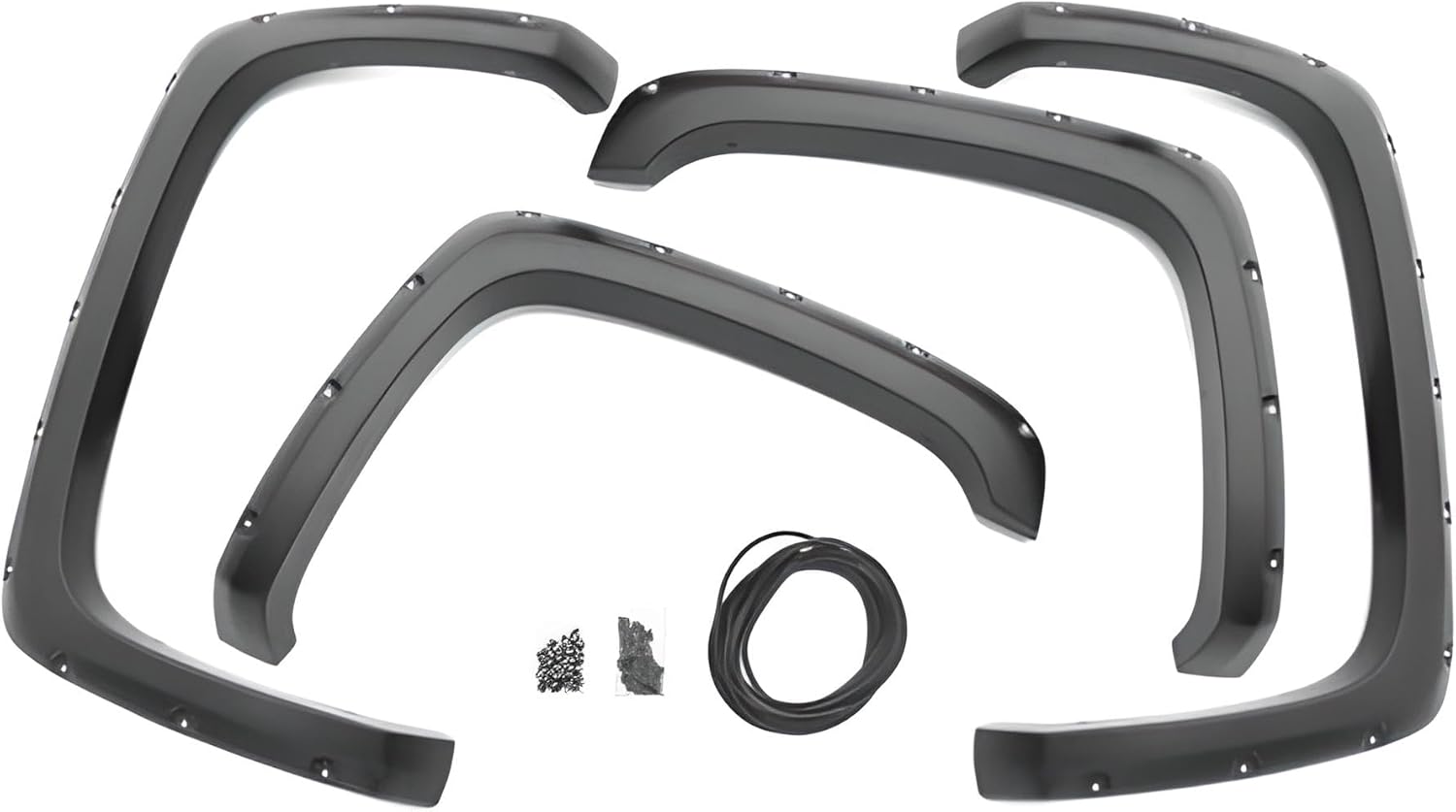 Bushwacker Forge Pocket/Rivet Style Front & Rear Fender Flares | 4-Piece Set, Black, Textured Finish | 28129-08 | Fits 2017-2022 Ford F-250. F-350, F-450 Super Duty