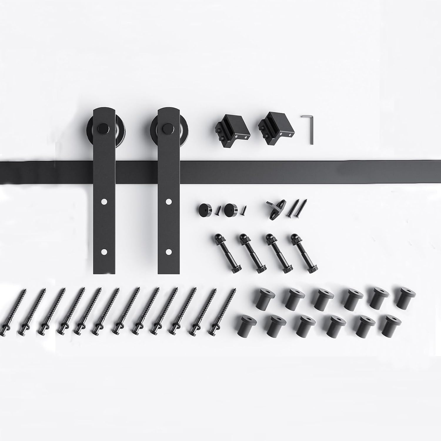 EaseLife 16 FT Sliding Barn Door Hardware Track Kit,Straight Pulley,Slide Smoothly Quietly,Easy Install (16FT Track Kit for 96' Wide Single Door)