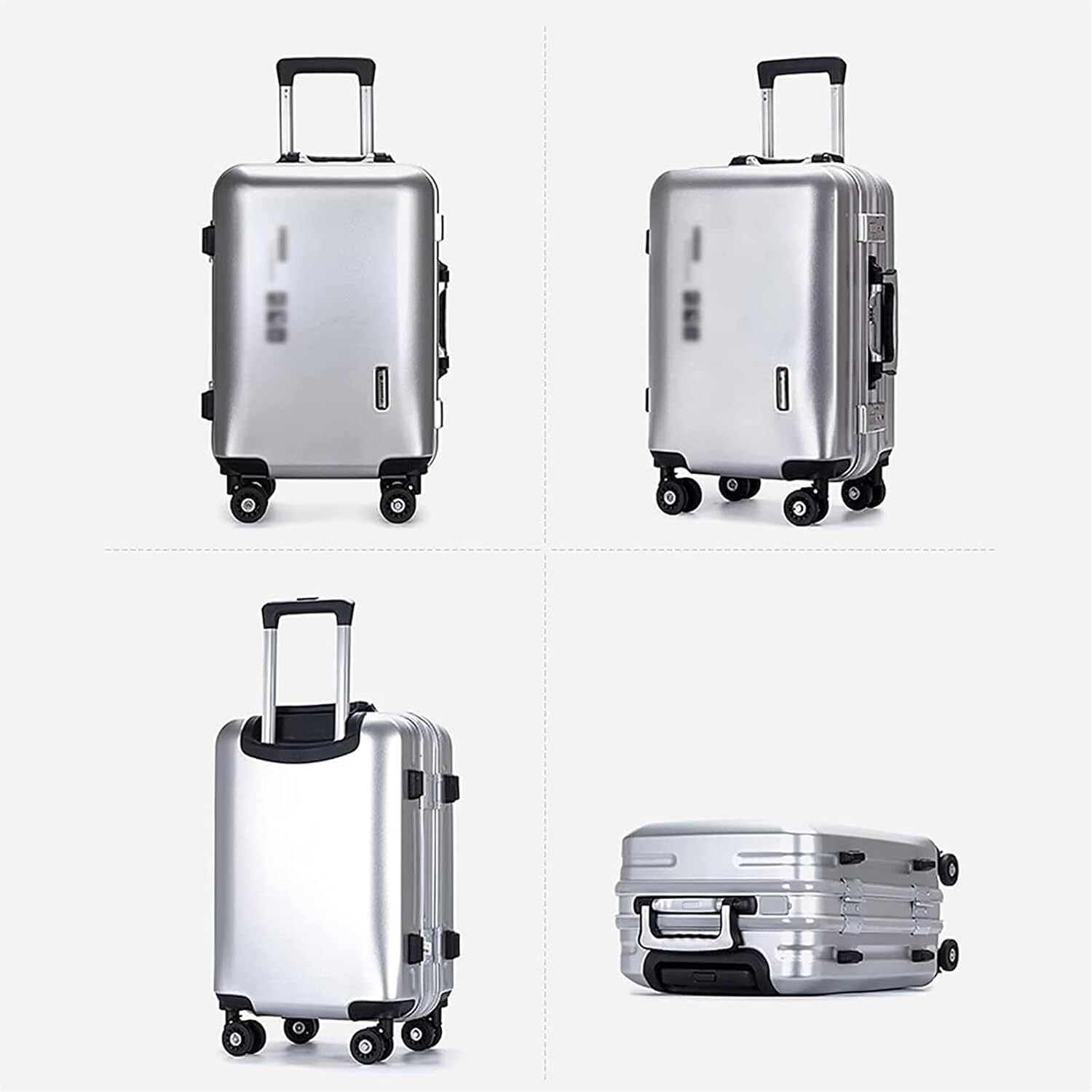 Luggage Travel Gear Aluminum Cabin Luggage Trolley Suitcase USB Charging Model Hardside Luggage(B,24in)