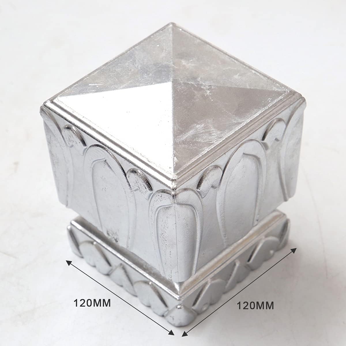 Post Cap Metal Fence Post Top Cap Fence Post Cap, Acorn Top Fence Finials, Aluminum, Railing Cover for Villa Stair, Mailbox, Deck, Dock, Piling Caps, 2 pcs
