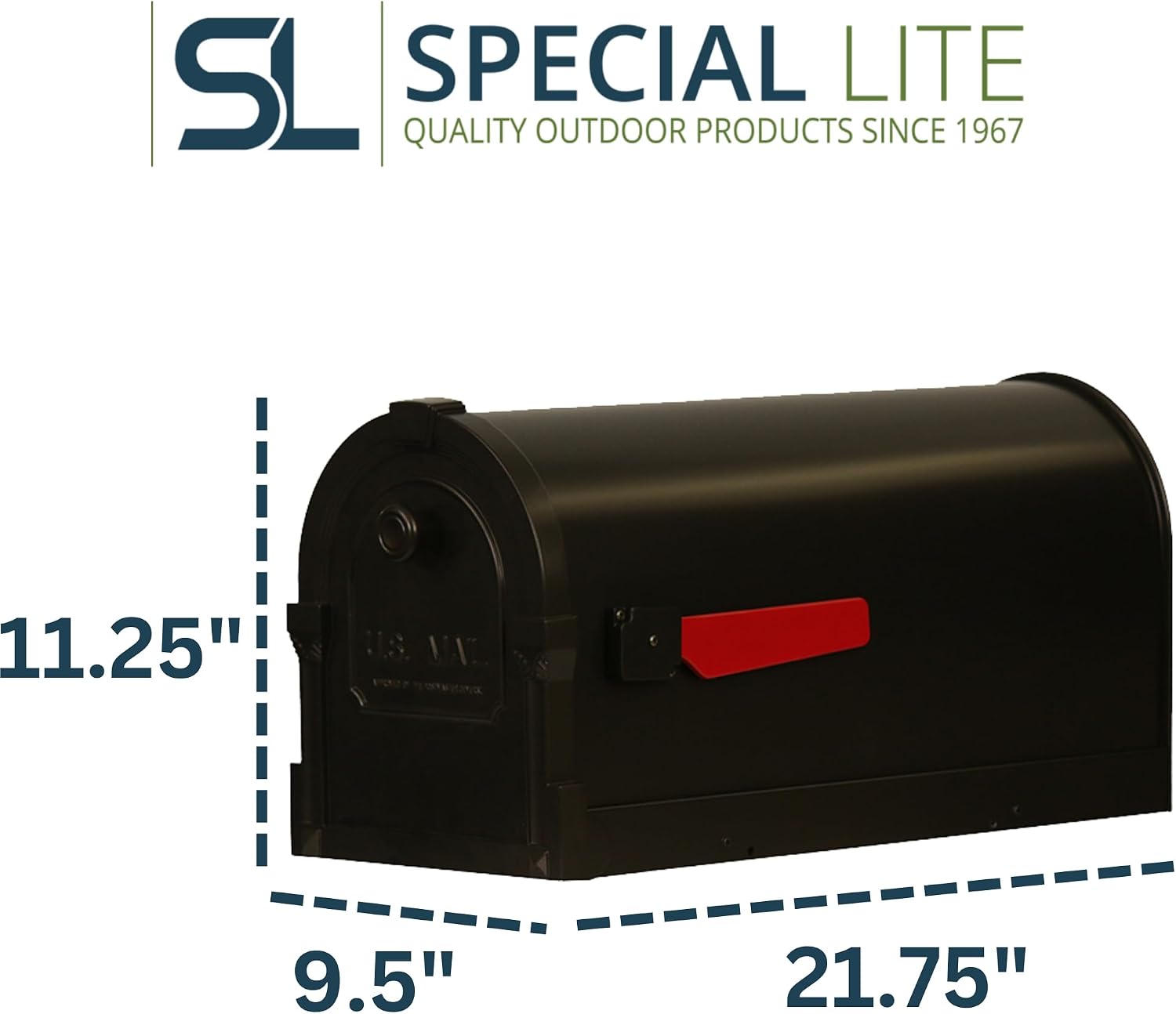 Special Lite Savannah Curbside Mailbox - Oil Rubbed Bronze Aluminum Mailbox for Post Mount - SCS-1014-ORB