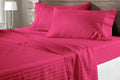 AMAY Luxury Soft 100% Egyptian Cotton 6pc Sheet Set Sateen Weave 800 TC Queen Size for Bed, Fits Mattress Upto 16-18'' Deep Pocket, Hot Pink Stripe