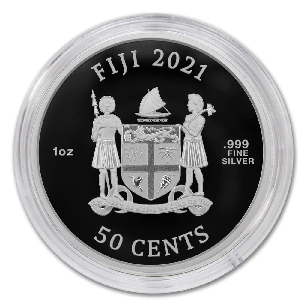 2021 1 oz Silver Fiji Street Fighter II 30th Anniversary Vega Coloured Brilliant Uncirculated (in Capsule) with a Certificate of Authenticity 50c BU