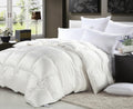 Queen Size Luxurious 1200 Thread Count Siberian Goose Down Comforter, 100% Egyptian Cotton Cover, Solid White Color, 750 Fill Power, 50 Oz Fill Weight