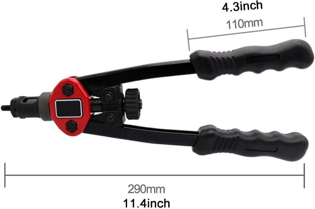 11' Heavy Duty Hand Rivet Nut Gun, Hand Rivet Nut Gun Rivet Nut Thread Setter Kit M3 M4 M5 M6 M8 Riveting Tools with 50Pcs Nuts Setting System for Metal, Wooden And Plastic