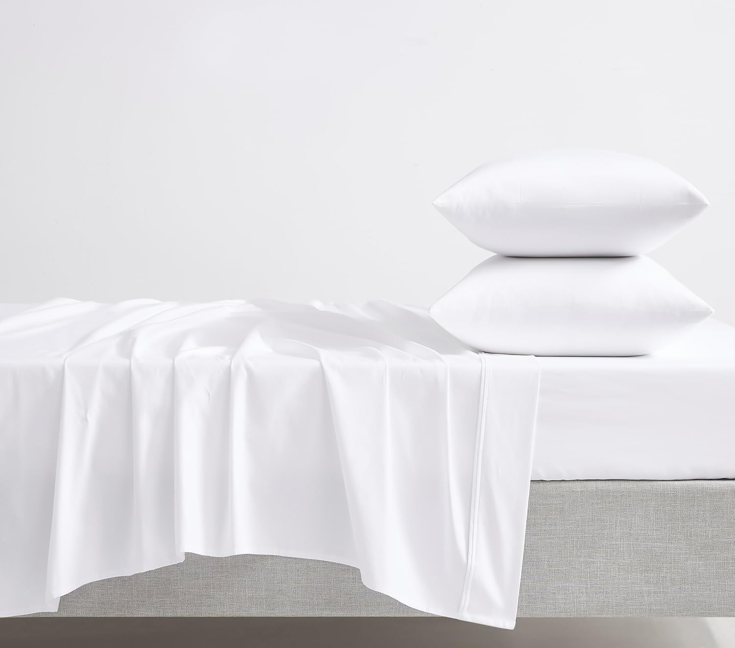 Linen Closet Luxury Cotton 1000 Thread Count Egyptian Cotton 4-Piece Sheet Set, Full, Arctic White