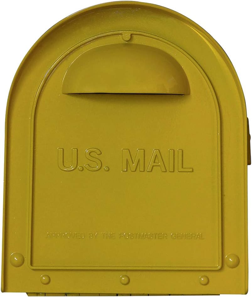 Special Lite Modern Dylan Curbside Mailbox - Yellow Aluminum Mailbox for Post Mount - SCD-1008-YEL