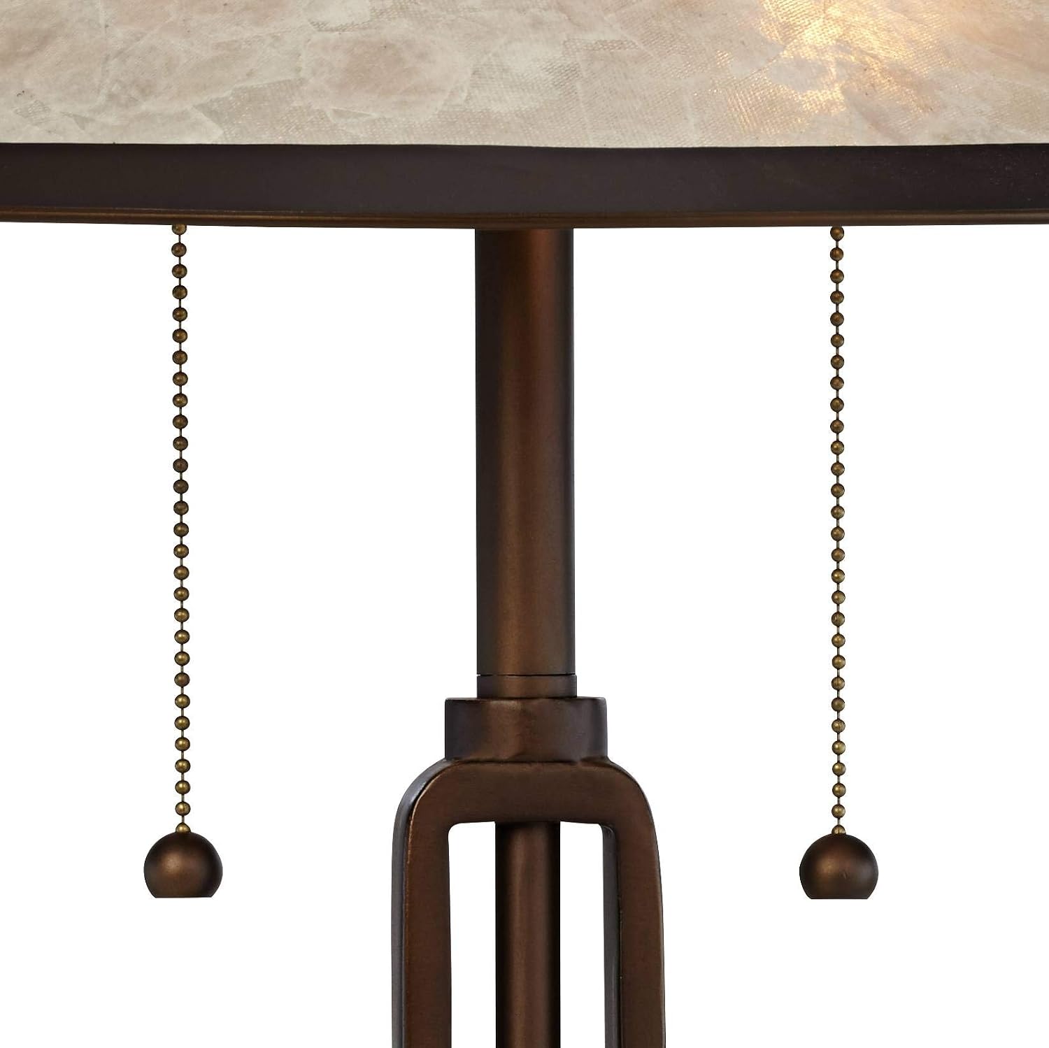 Franklin Iron Works Samuel Mission Rustic Desk Table Lamps 20' High Set of 2 with USB Charging Port Industrial Rubbed Bronze Mica Shade for Living Room Bedroom House Bedside Nightstand Home Office