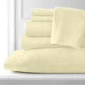 100% Giza Cotton, 1000 Thread Count, 6-PC Bed Sheet Set [Queen Size, Ivory Color] 18 inches Deep Pockets, Long Staple Cotton Breathable Soft Silky Sateen Weave