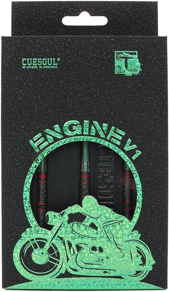 CUESOUL Engine 18/19/20/21g Soft Tip 90% Tungsten Dart Set with Oil Paint Finished and Unifying ROST T19 Carbon Flight