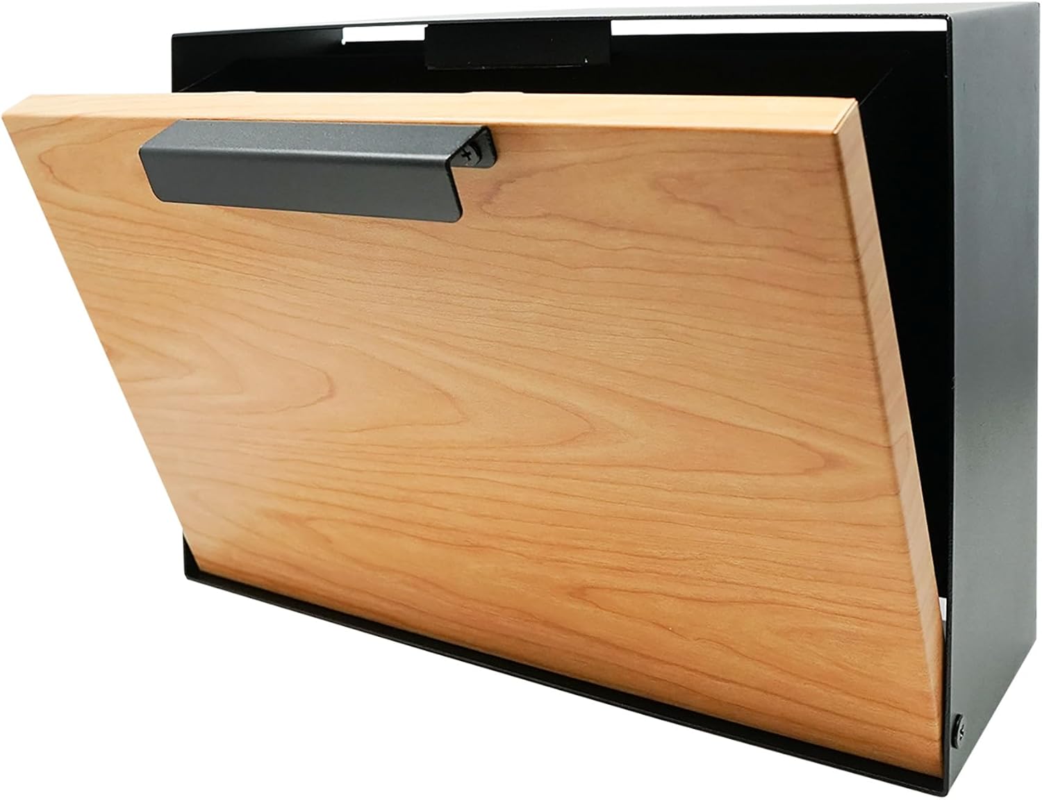 Movo Home Wall Mount Mailbox, Modern Wood Mailbox for House Allen