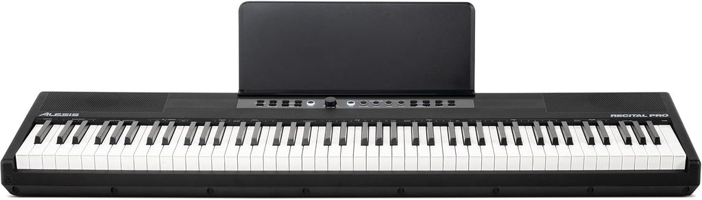 Alesis Recital Pro MKII 88-Key Digital Piano with Weighted Hammer-Action Keys, Speakers, 25 Sounds, USB MIDI and Audio, Sustain Pedal, Skoove and Melodics Piano Lessons