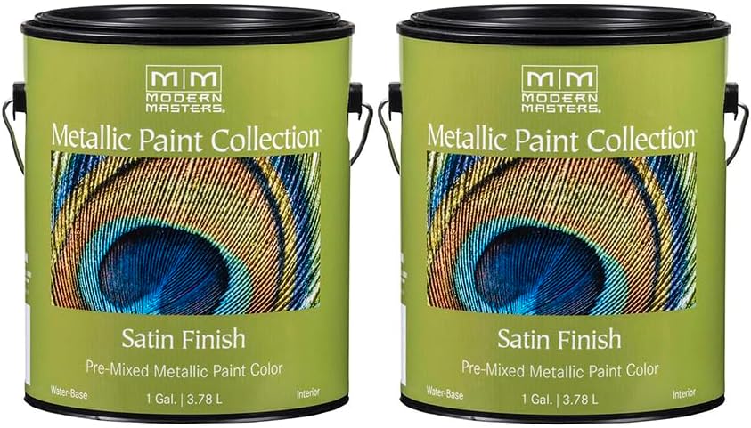 Modern Masters 2-Pack of 1 gal ME707 Snowflake Metallic Paint Collection, Satin Water-Based Decorative Metallic Paint