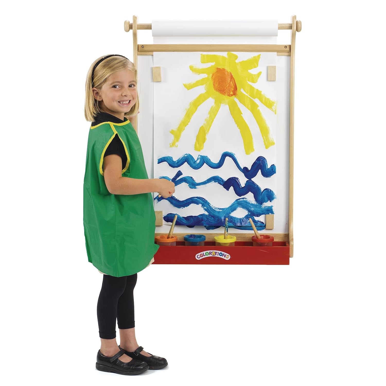Colorations Wall Easel, Wall mounts, Easel That attaches to Wall, Magnetic Dry Erase, Chalkboard, Holds Paper roll for Artwork, Painting Easel, Easel for Children, Kids Easel (Item # Weasel)