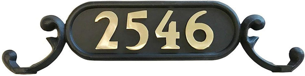 Hampton Mailbox with Post Combo – Black Aluminum Decorative Mailbox – Includes Address Plaque, House Numbers, Pineapple Finial, & Hardware (Large)