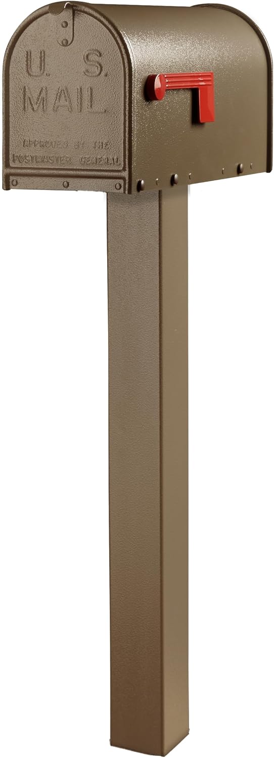 Janzer Post with Mailbox (Bronze Post with Bronze Mailbox)