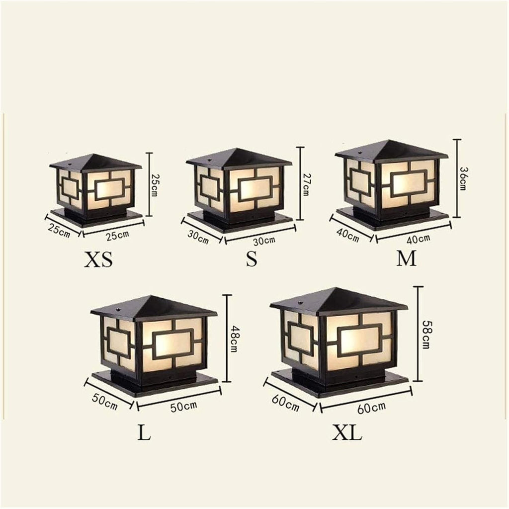 Courtyard Light Column Lamp Stigma Floor Lamp Lantern Wood Mailbox Posts for Outside Outdoor Column Lights Street Lamp Decor Light/48Cm